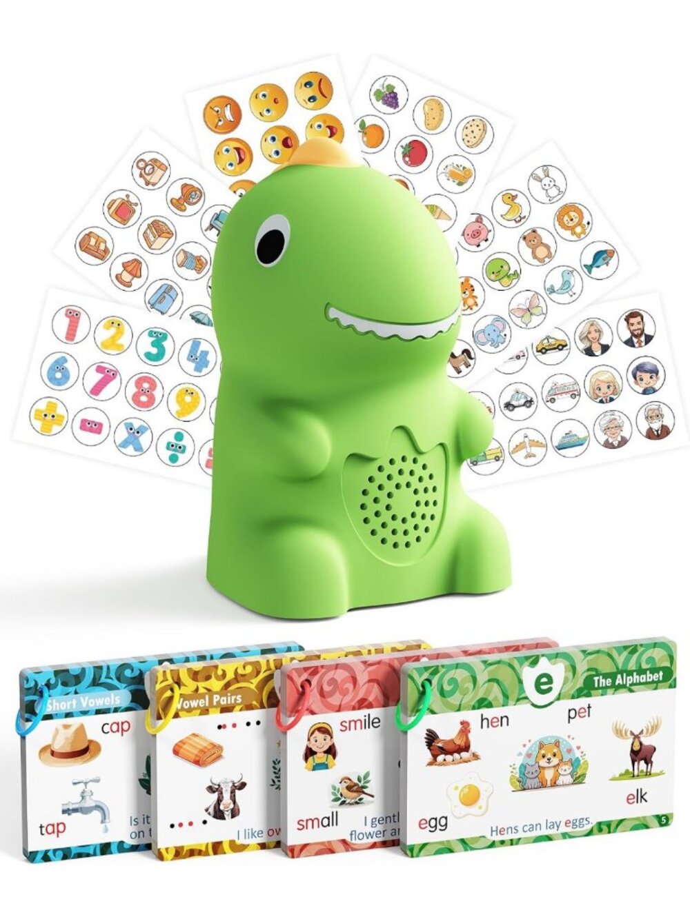 Interactive Dinosaur Talking Pen & Phonics Flash Cards - Educational Toy for